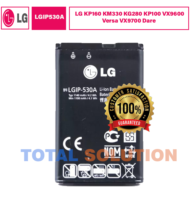 Original LG LGIP-530A Battery For LG KP160 KM330 KG280 KP100 VX9600 Versa VX9700 Dare