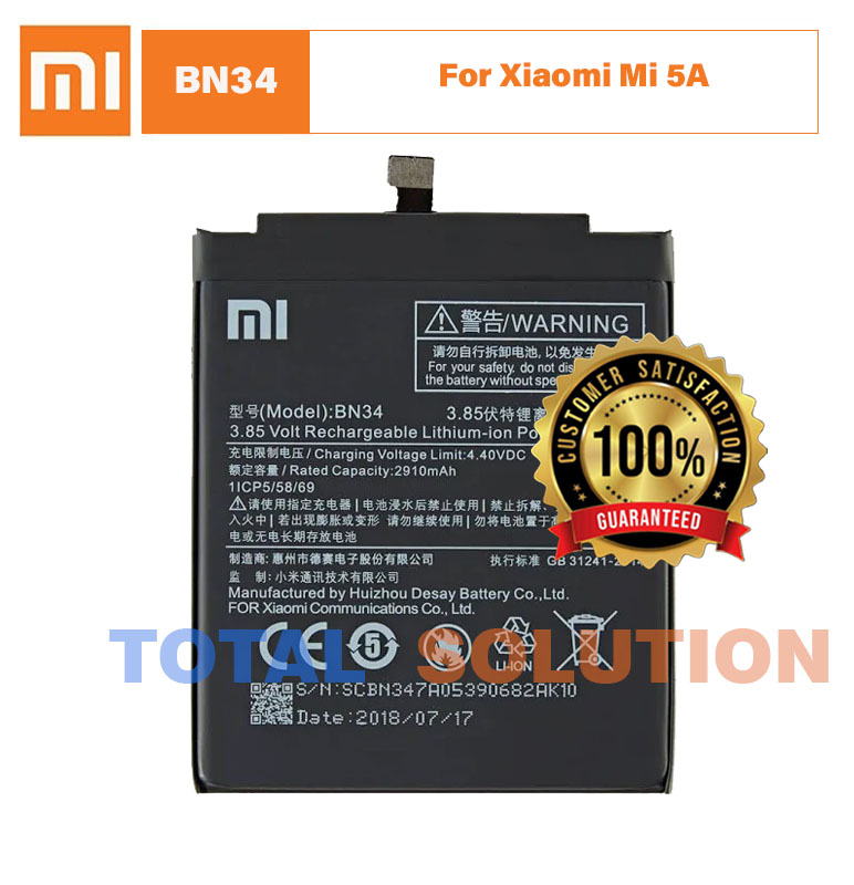 Original Xiaomi BN34 Battery For Mi 5A Mobile With 3000mAh