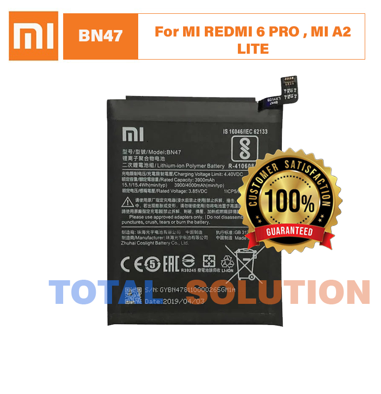 100% ORIGINAL Brand New Xiaomi BN47 BATTERY FOR MI REDMI 6 PRO, MI A2 LITE