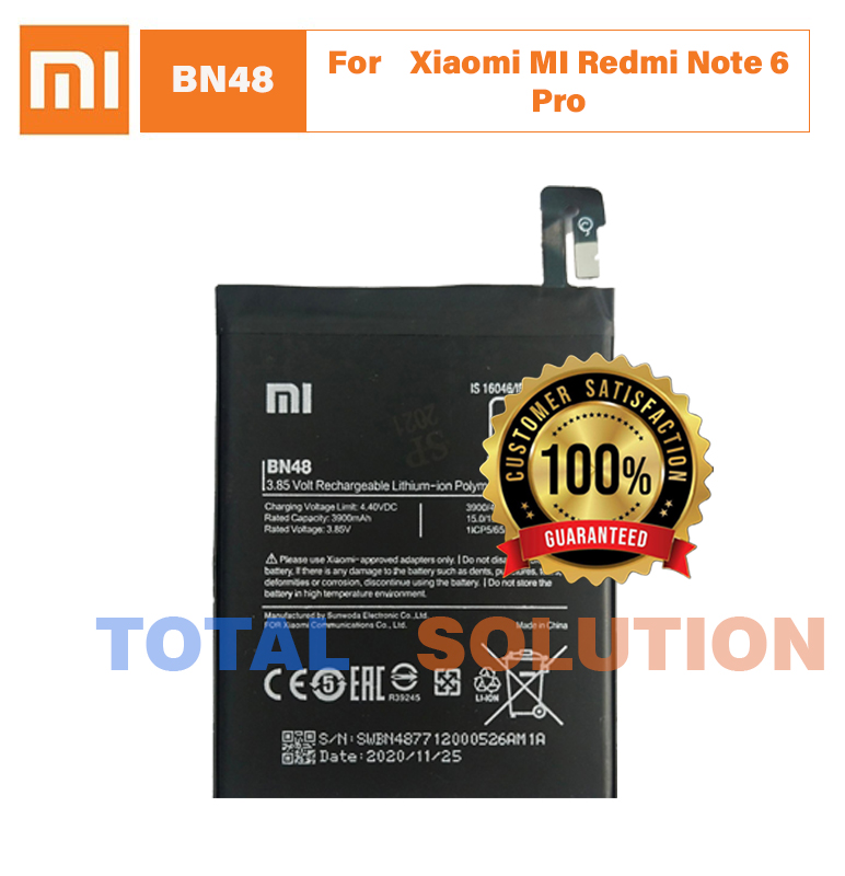 100% Original Brand New MI BN48 Battery For Xiaomi MI Redmi Note 6 Pro 4000mAh