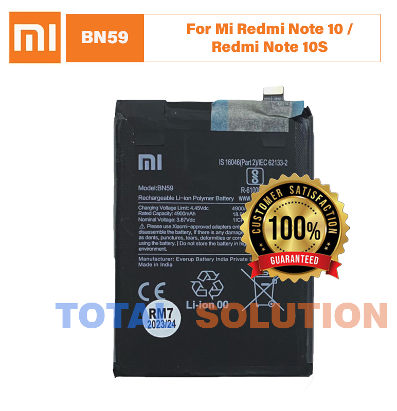 100% Original Brand New Xiaomi Redmi Note 10 / Redmi Note 10S Battery BN59 - 5000mAh