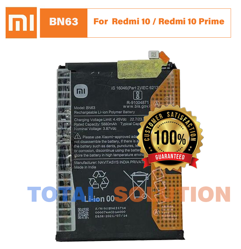 Original Xiaomi BN63 Battery For Redmi 10 / Redmi 10 Prime Mobile - 6000mAh