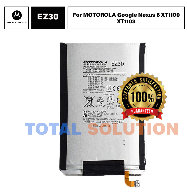 ORIGINAL EZ30 BATTERY FOR MOTOROLA Google Nexus 6 XT1100 XT1103 with 3220mAh