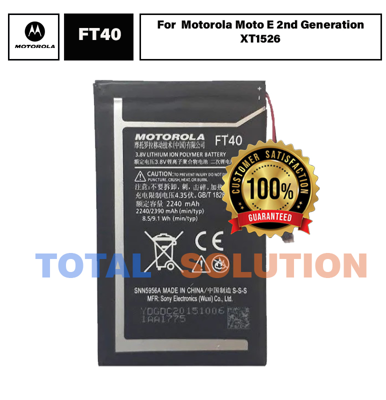 ORIGINAL FT40 BATTERY FOR Motorola Moto E 2nd Generation XT1526 With 2240mAh