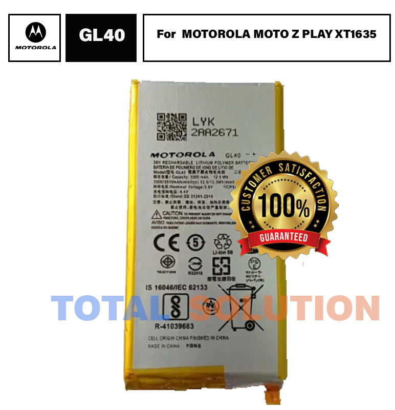 100% Original Brand New GL40 BATTERY FOR MOTOROLA MOTO Z PLAY XT1635 MOBILE WITH 3300mAh