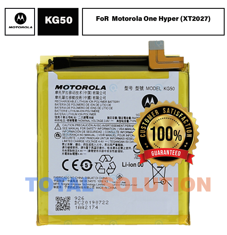 100% Original Motorola KG50 Battery For Motorola One Hyper (XT2027) Mobile - 4000mAh