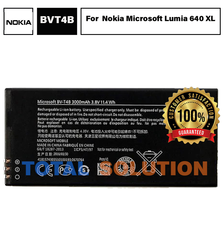 Original Nokia Microsoft Lumia 640 XL Battery BV-T4B BVT4B - 3000mAh