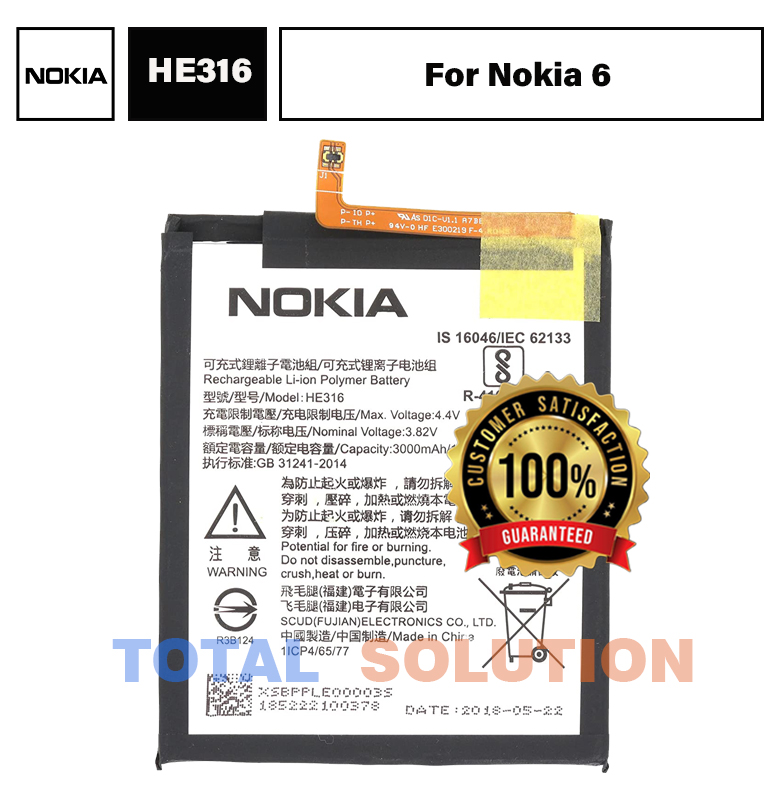 Original HE316 BATTERY For Nokia 6 Mobile With 3000mAh