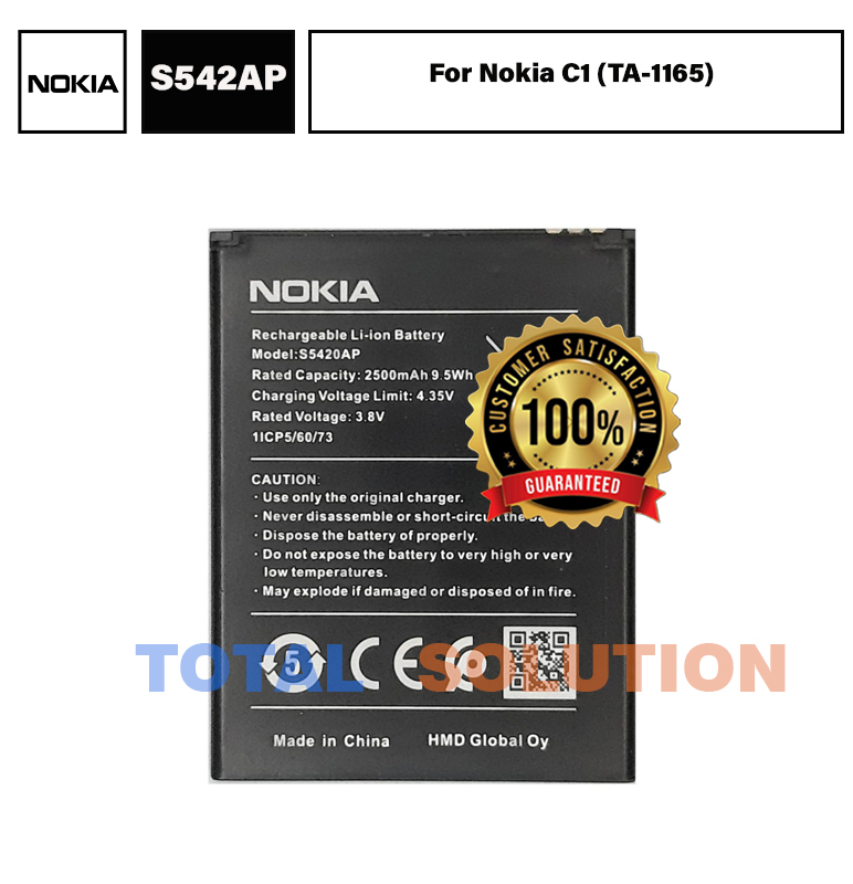 Original Nokia S5420AP Battery For Nokia C1 (TA-1165) Mobile - 2500mAh