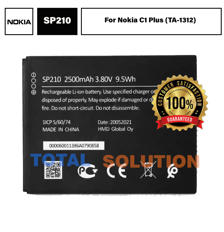 Original Nokia SP210 Battery For Nokia C1 Plus (TA-1312) Mobile - 2500mAh