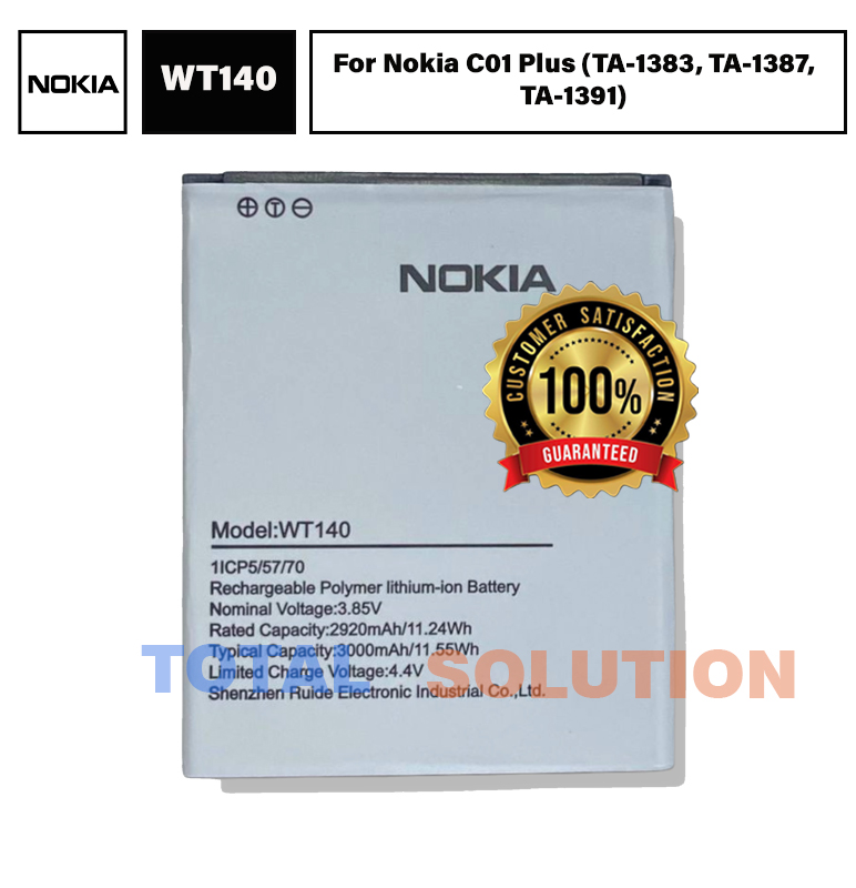 Original Nokia WT140 Battery For Nokia C01 Plus (TA-1383, TA-1387, TA-1391) Mobile - 3000mAh