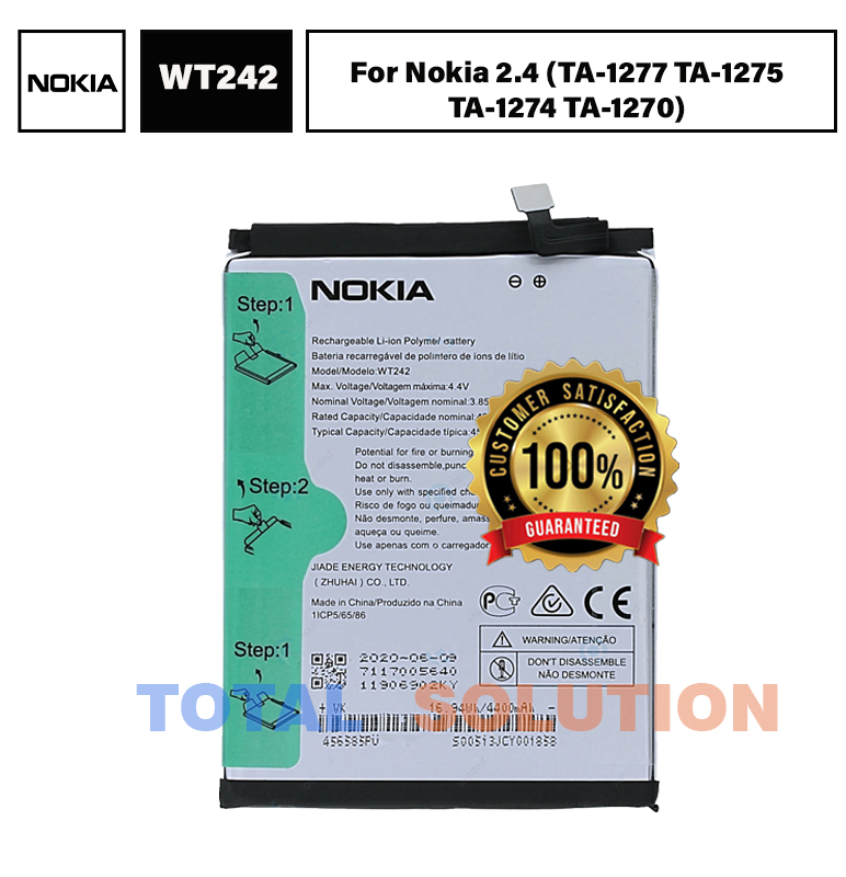 Original Nokia 2.4 Battery WT242 - 4500mAh For Nokia  (TA-1277 TA-1275 TA-1274 TA-1270) Mobile