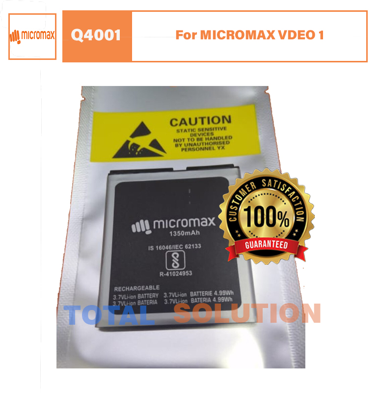 Original Micromax Q4001 battery with 1350 mAh and 3 months dealer warranty.