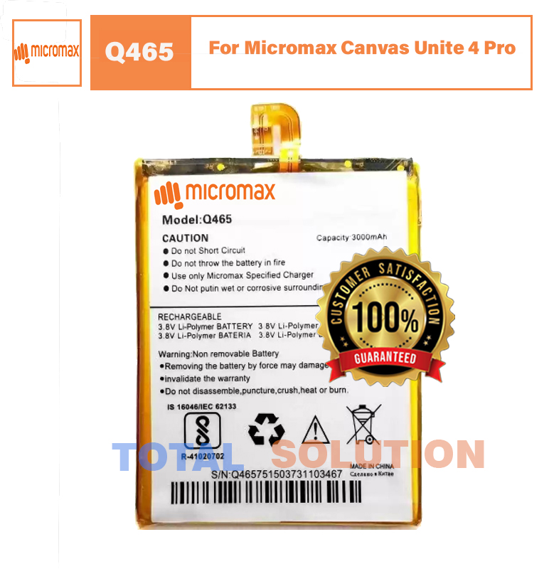 Original Micromax Q465 battery with 3000 mAh