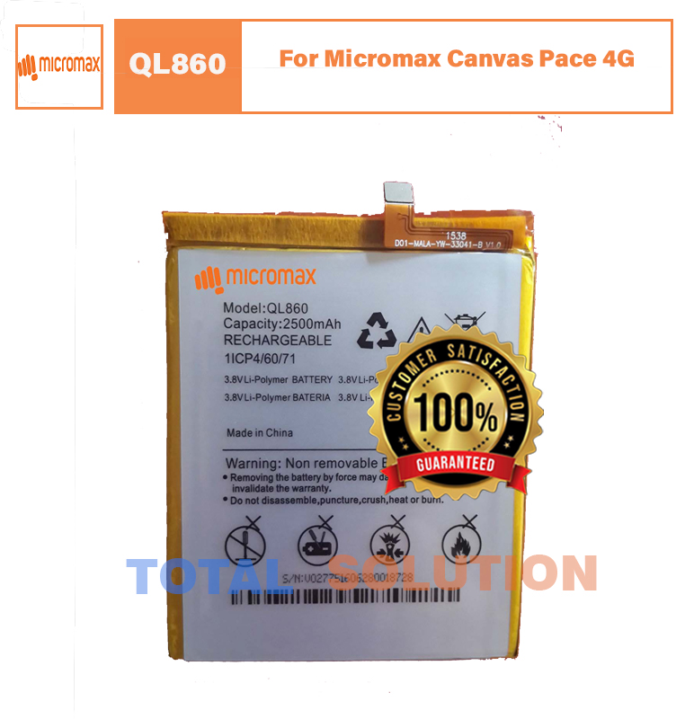 Original QL860 Battery For Micromax Canvas Pace 4G Q416 Mobile With 2500mAh