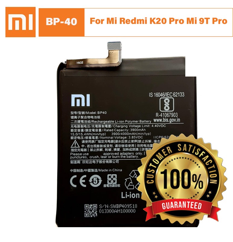 Original Xiaomi BP40 Battery For Mi Redmi K20 Pro Mi 9T Pro - 4000mAh