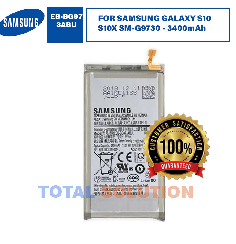 ORIGINAL EB-BG973ABU BATTERY FOR SAMSUNG GALAXY S10 S10X SM-G9730 - 3400mAh