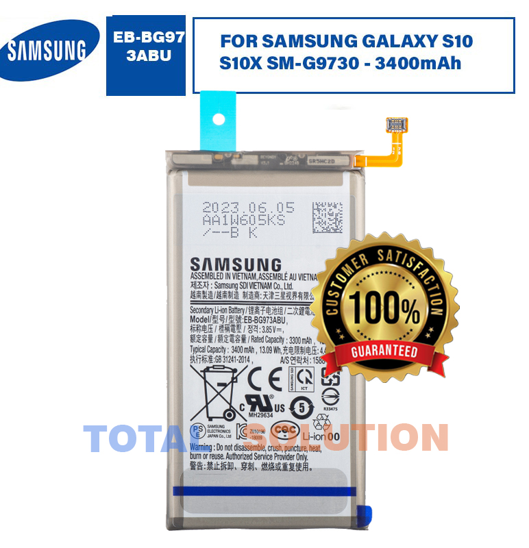 100% Original New Samsung EB-BG973ABU BATTERY FOR SAMSUNG GALAXY S10 S10X SM-G9730 - 3400mAh 6 months warranty