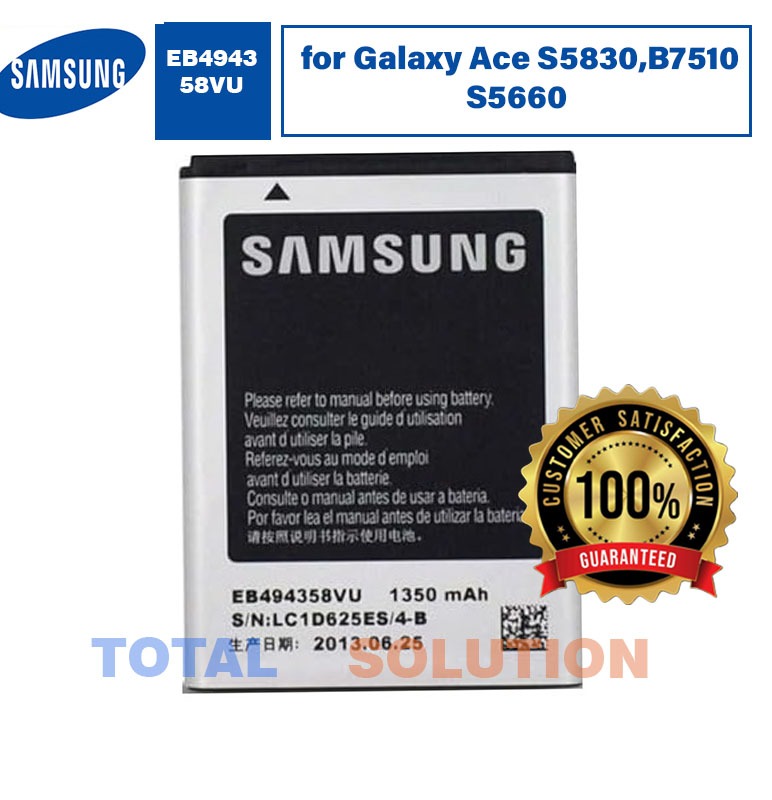 Original Samsung EB494358VU 1350 Mah Battery for Galaxy Ace S5830,B7510 S5660