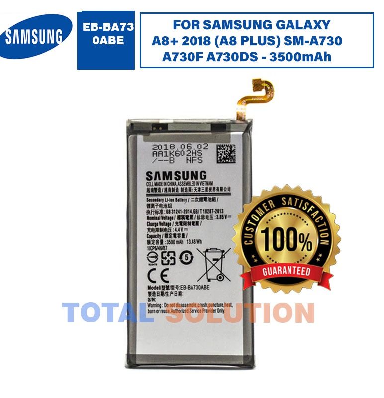 ORIGINAL EB-BA730ABE BATTERY FOR SAMSUNG GALAXY A8+ 2018 (A8 PLUS) SM-A730 A730F A730DS - 3500mAh