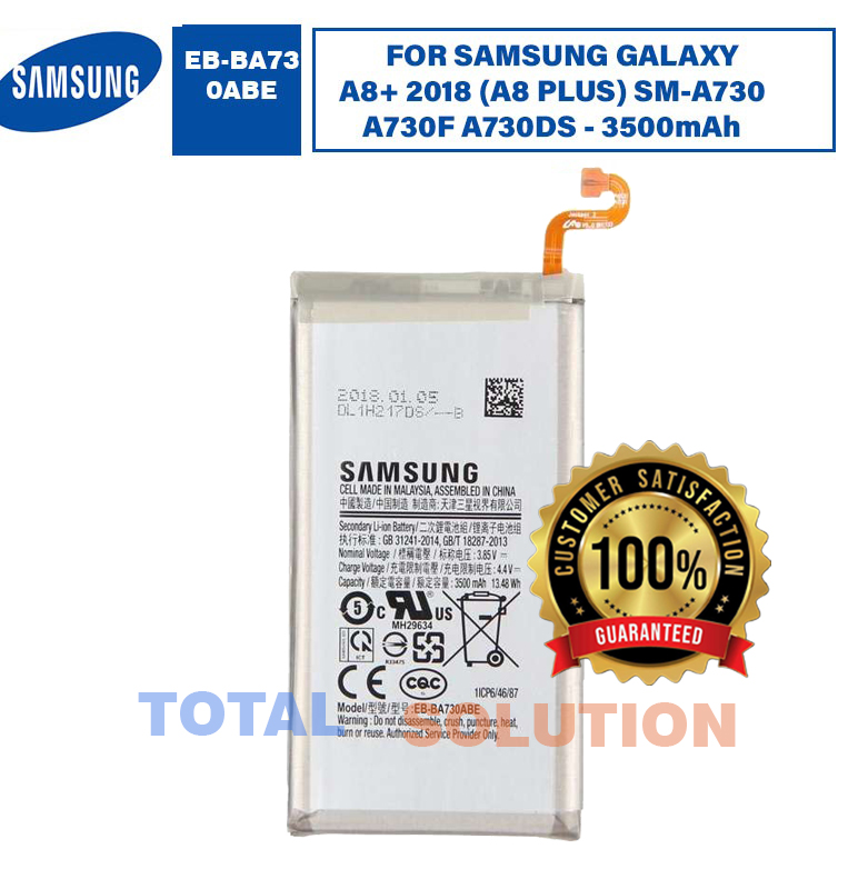 Original Samsung EB-BA730ABE Battery For Samsung Galaxy A8 Plus 2018 (A8+ 2018) Mobile - 3500mAh