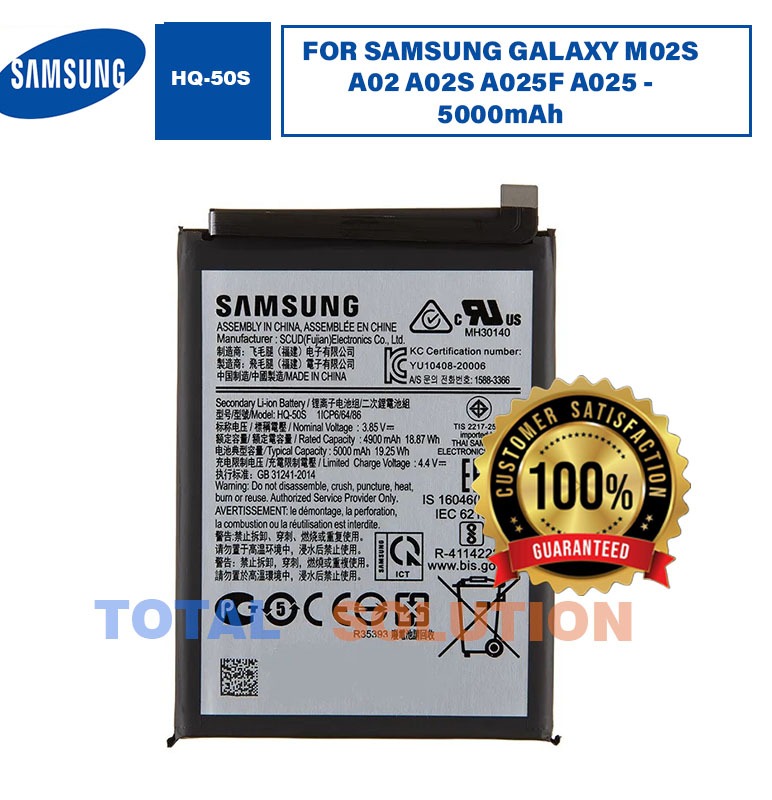 ORIGINAL SAMSUNG HQ-50S HQ50S BATTERY FOR SAMSUNG GALAXY M02S A02 A02S A025F A025 - 5000mAh