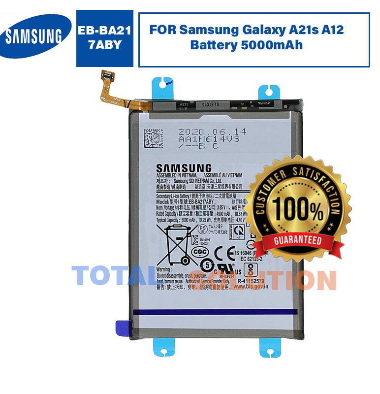 Original Samsung EB-BA217ABY Battery For Galaxy A12 (SM-A125F) / A21s (SM-A217F) / A04s (SM-A047F) Mobile - 5000mAh