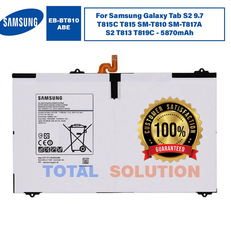 Original Samsung EB-BT810ABE Battery For Samsung Galaxy Tab S2 9.7 T815C T815 SM-T810 SM-T817A S2 T813 T819C - 5870mAh