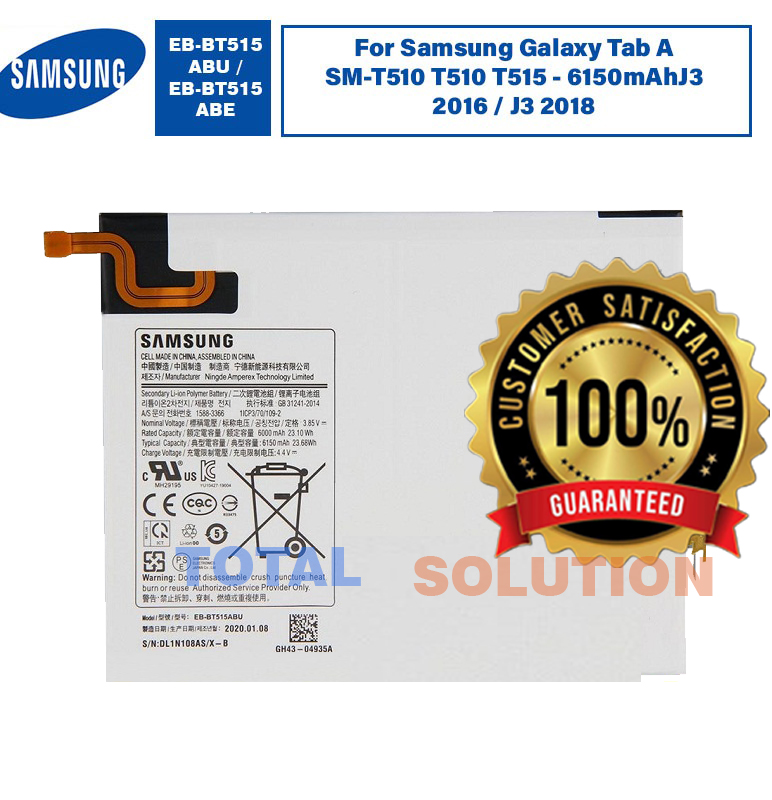Original Samsung EB-BT515ABU Battery For Samsung Galaxy Tab A SM-T510 T510 T515 - 6150mAh