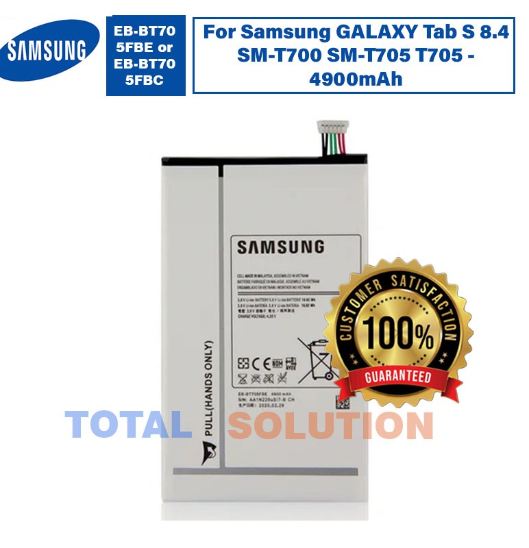 100% Original Samsung EB-BT705FBE Battery For Samsung GALAXY Tab S 8.4 SM-T700 SM-T705 T705 - 4900mAh