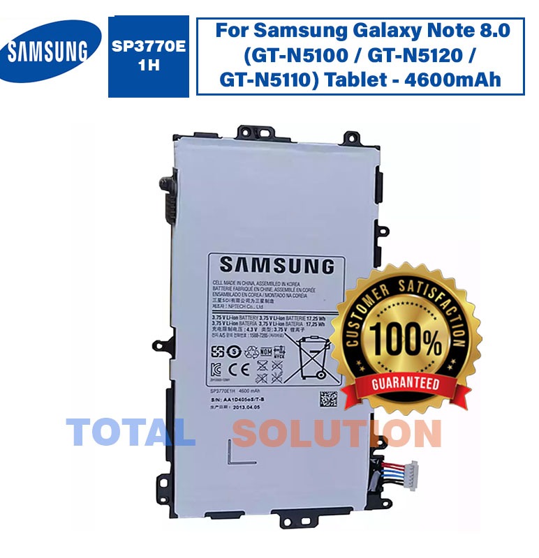 Original SP3770E1H Battery For Samsung Galaxy Note 8.0 Tab N5100 N5120 N5110 4600mAh