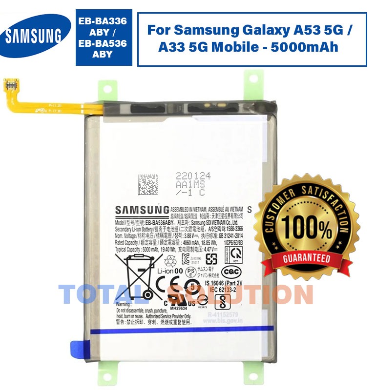 Original Samsung EB-BA336ABY Battery For Samsung Galaxy A53 5G / A33 5G Mobile - 5000mAh