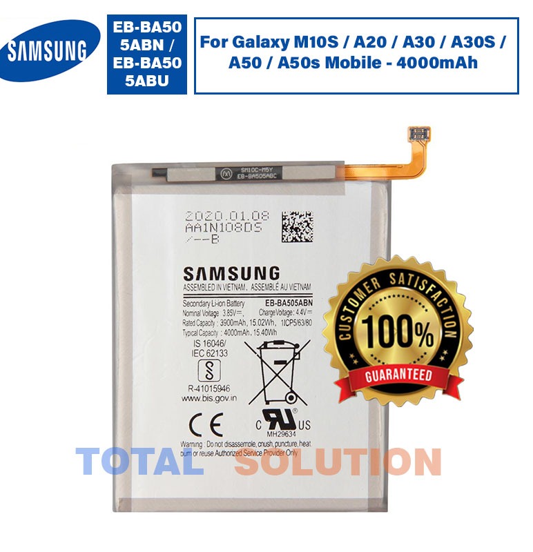 Original Samsung Galaxy M10S / A20 / A30 / A30S / A50 / A50s Battery EB-BA505ABN - 4000mAh