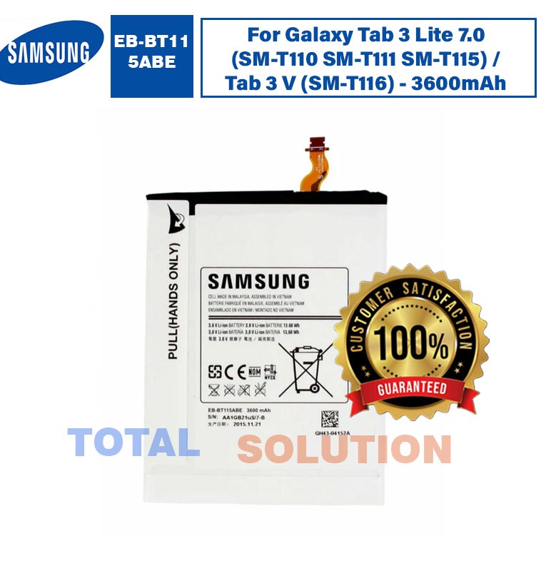 100% Original EB-BT115ABE Battery For Samsung Galaxy Tab 3 Lite 7.0 SM-T111 T110 T115 T116 3600mAh