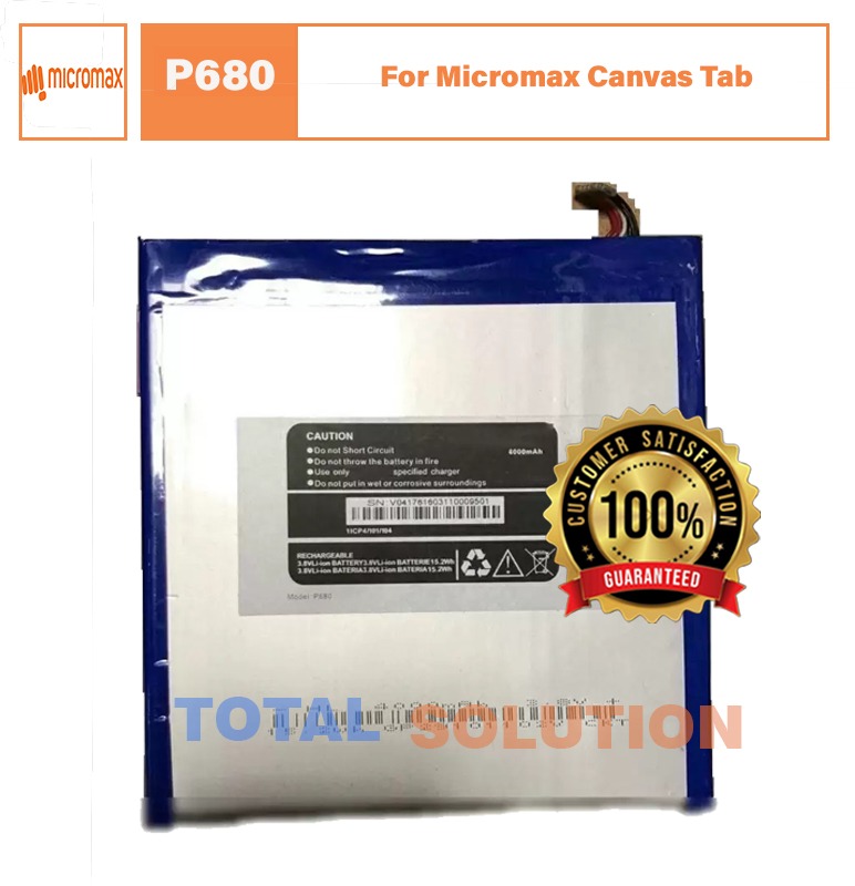 100% Original Micromax Battery For Micromax Canvas Tab P680 - 4000mAh