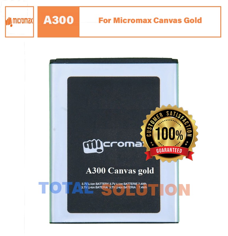 Original Micromax Battery For Micromax Canvas Gold A300 Mobile With 2300mAh