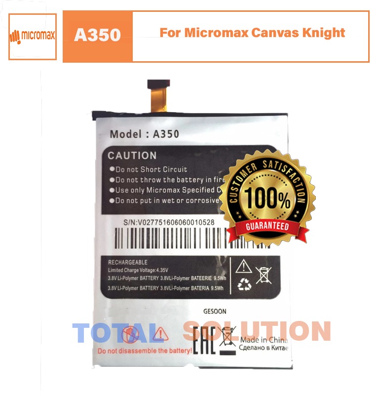 Original Battery For Micromax Canvas Knight A350 with 2500mAh