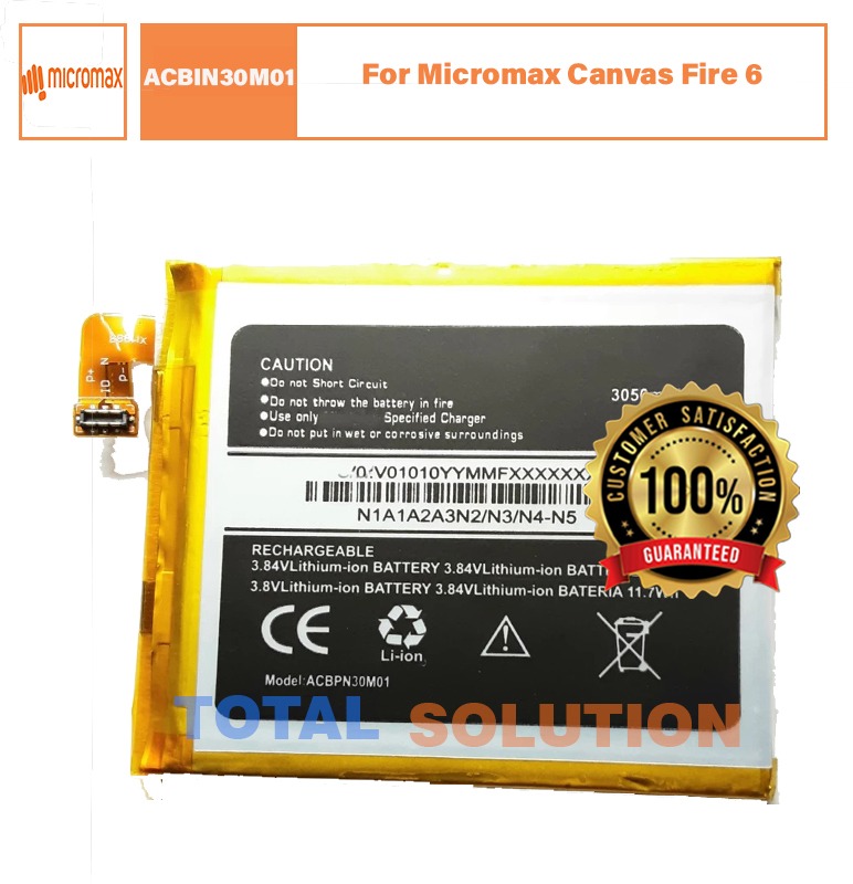Original Micromax ACBIN30M01 Battery For Micromax Canvas Fire 6 With 3050mAh