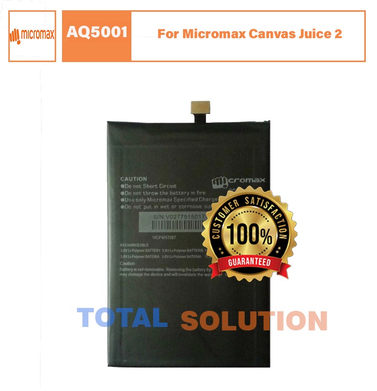 Original Micromax Battery For Micromax Canvas Juice 2 AQ5001 Mobile With 3000mAh
