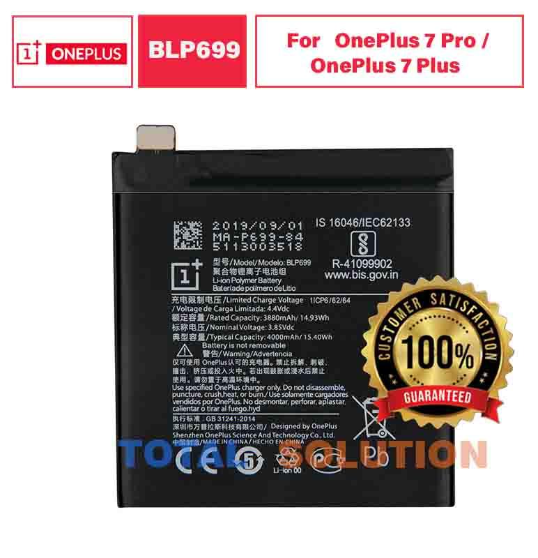 100% Original Brand New OnePlus 7 Pro / OnePlus 7 Plus BLP699 4000 mAh Battery