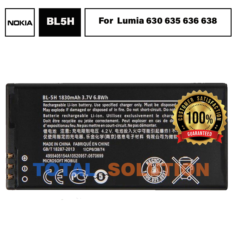 ORIGINAL NOKIA BL-5H BL5H BATTERY FOR Lumia 630 635 636 638 With 1830mAh